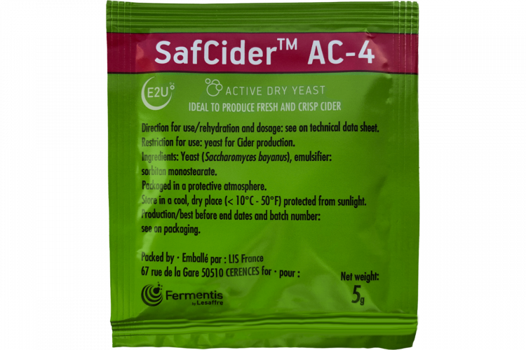 Дрожжи Fermentis "Safcider AC-4", 5 г